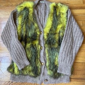 miu miu oversized neon faux sweater